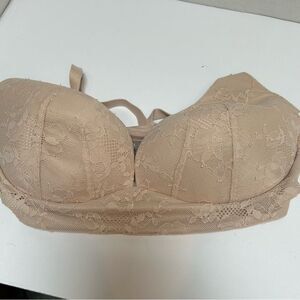 Victoria's Secret Body by Victoria Lightly‎ Lined Plunge Ecru Tan Bra size 32DD